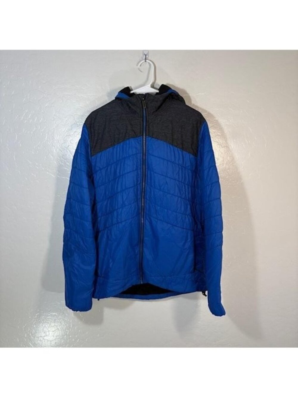 Smartwool Jacket Mens Large Blue Hooded Wool Insulated Full Zip Puffer Outdoor